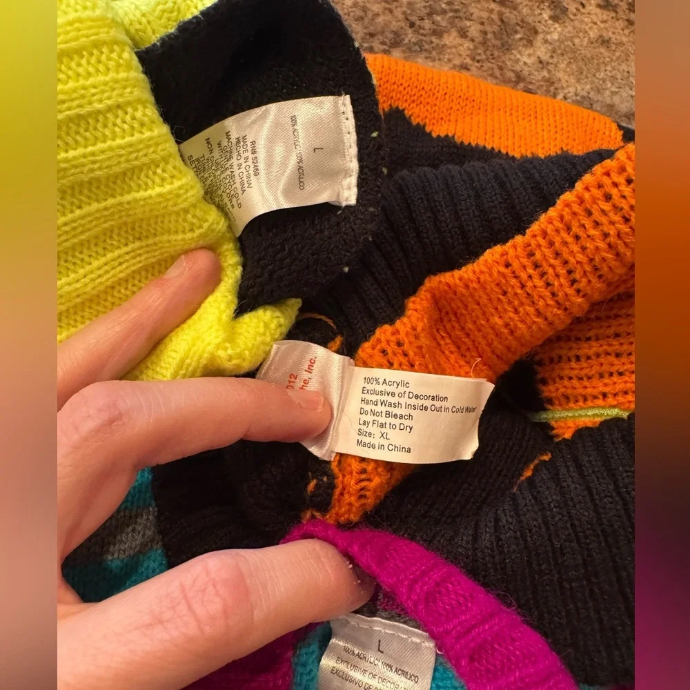 Halloween Pumpkin and Striped Pet Sweater Trio